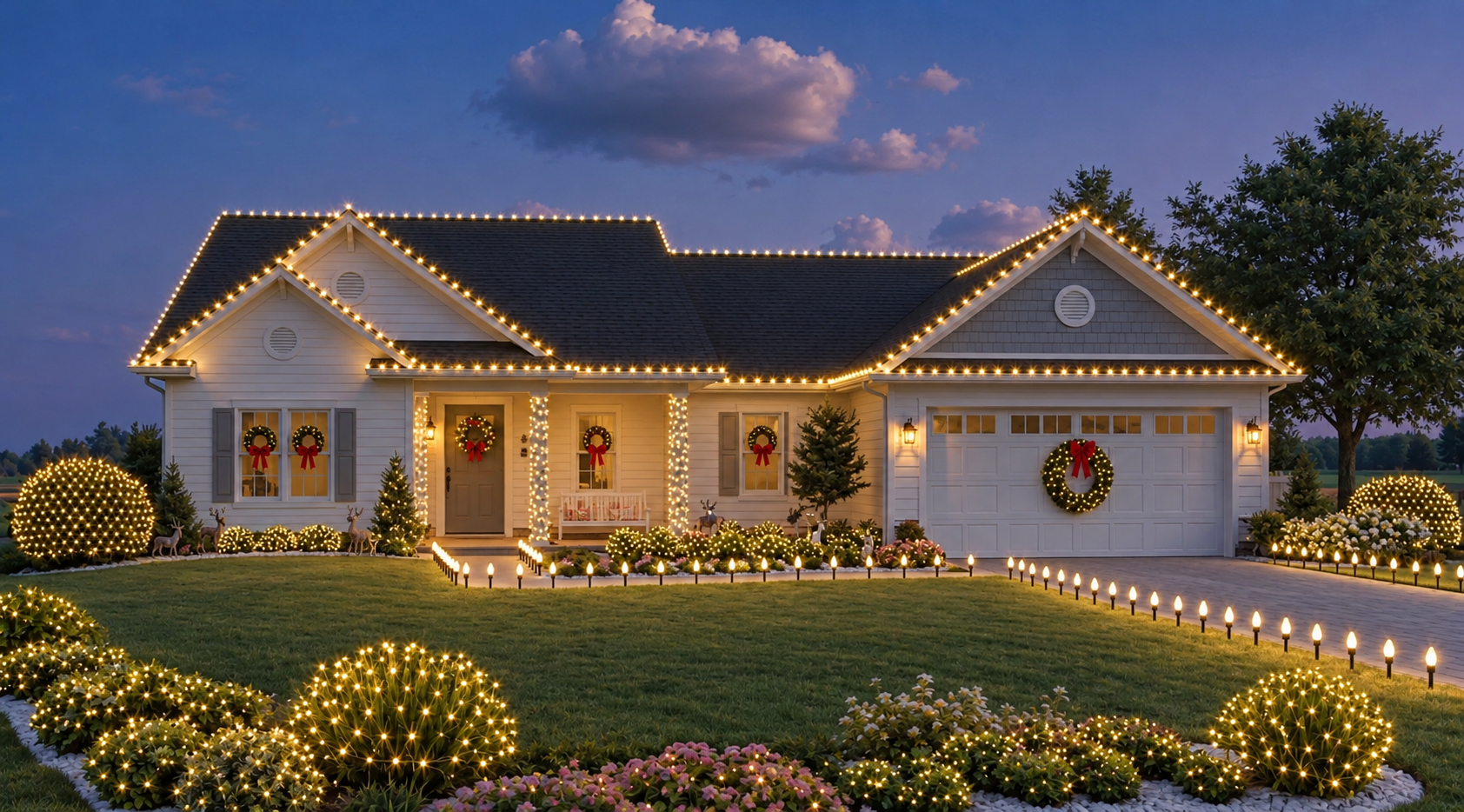 Ejemplo de casa iluminada con el paquete Prestige de Kyro